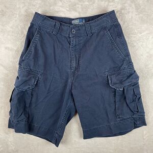 Vintage Polo Ralph Lauren Cargo Shorts Mens 30 Navy‎ Blue Utility 90s Fatigue